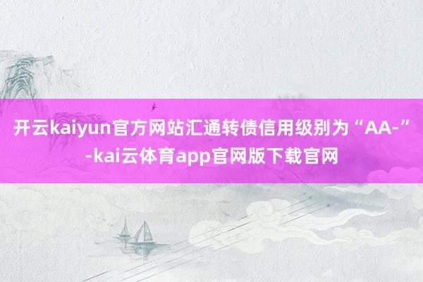 开云kaiyun官方网站汇通转债信用级别为“AA-”-kai云体育app官网版下载官网