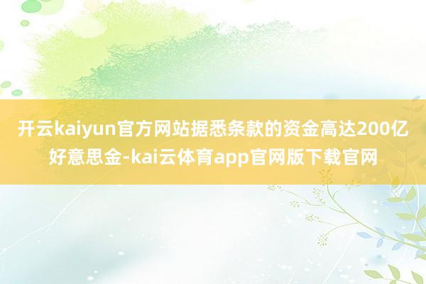 开云kaiyun官方网站据悉条款的资金高达200亿好意思金-kai云体育app官网版下载官网