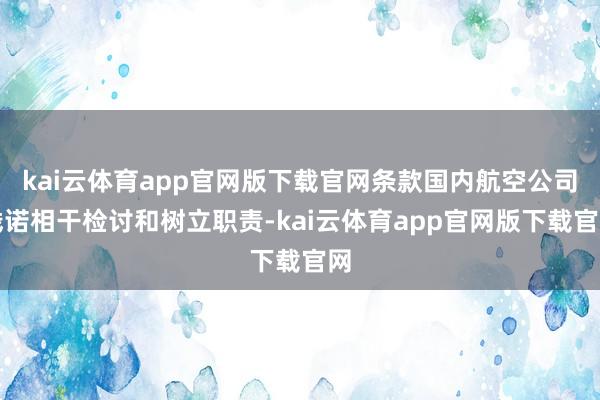 kai云体育app官网版下载官网条款国内航空公司践诺相干检讨和树立职责-kai云体育app官网版下载官网